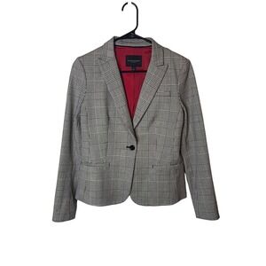 Banana Republic Women's Classic Fit Glen Plaid Blazer One Button Size 4